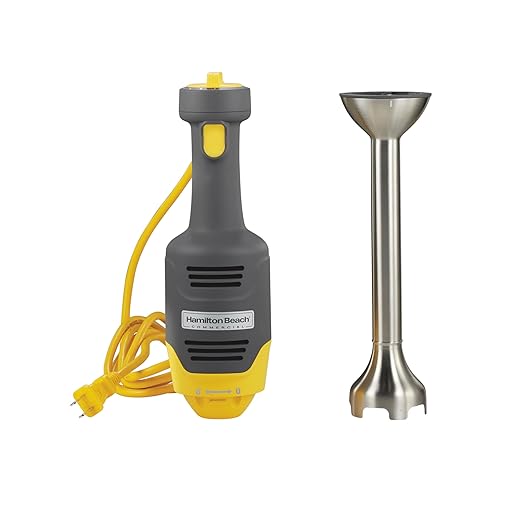 Hamilton Beach Commercial HMI009 BigRig Compact Immersion Blender with 9 Inch Shaft Up to 3 Gallons Capacity Variable Speed Easy to Use NSF Certified