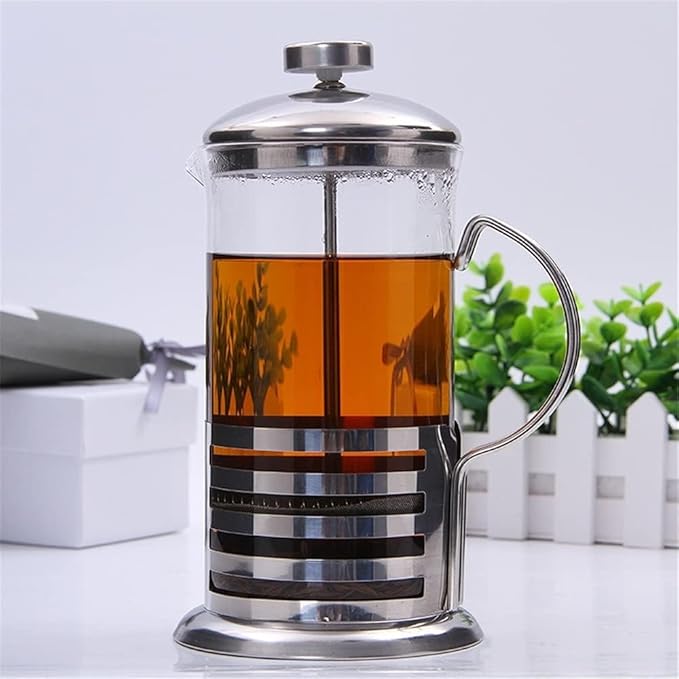 Press Coffee Maker Coffee Press CaffettiereCoffee Maker French Press Coffee Maker French Press Pot Double-Wall Heat Resistant Glass French Coffee Press Filtration Stainless Steel Coffee Maker Eas