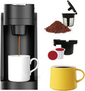 Mini Coffee MakerKCUP Capsule Coffee Maker Mini - 3s Heat-up Precise Temp Control 3 Adjustable Drip Tray BPA-Free Tank Espresso/Americano Modes for Home (Black)