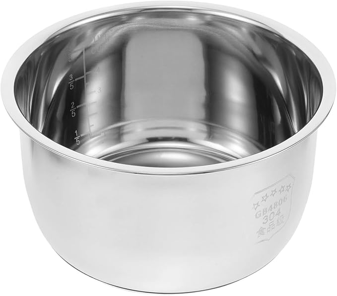 3L Inner Cooking Pot Metal Rice Cooker Pot Inner Stainless Steel Non Stick Tank Liner Container Compatible with Rice Cooker Accessories