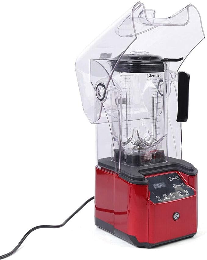 Soundproof Blender 110V 2200W 2.2L Commercial Fruit Juice Smoothie Maker With Shield Quiet Sound Enclosure for Puree Ice Crush Shakes and Smoothies (2.2L2200W)
