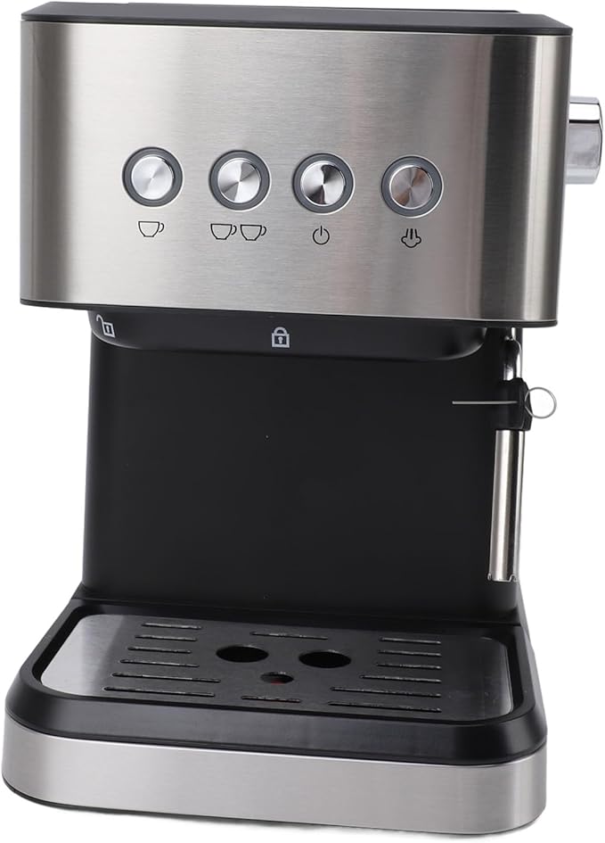 ZJchao Semi Automatic Coffee Maker 20Bar 1.5L Water Tank Fast Preheating Milk Froth Maker for Home Office Kitchen Cafe