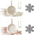 Redchef 32pcs Ceramic Pots and Pans Set Non Stick Nonstick Kitchen Cookware Set with Detachable Handle Non Toxic PFAS PFOA &amp PTFE Free RV Ceramic Cookware Set for Camping Dishwasher/Oven Saf