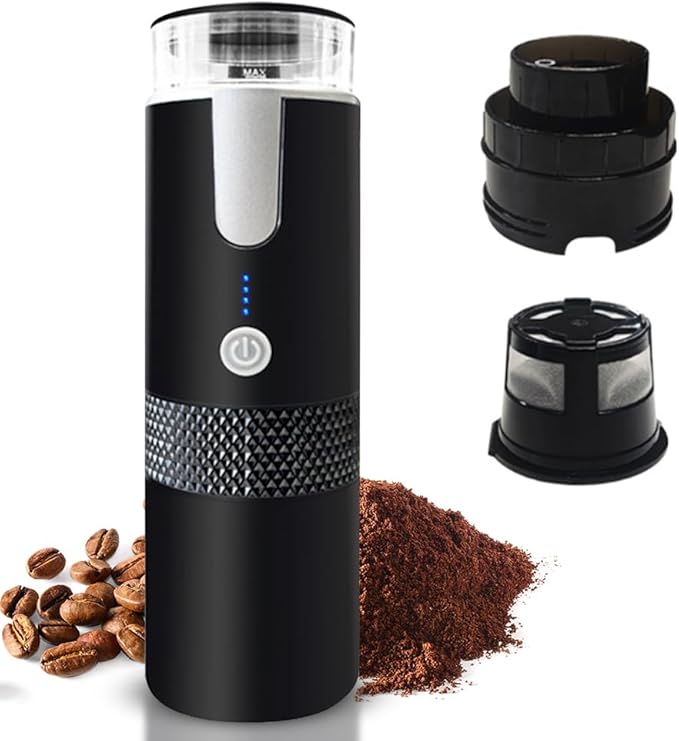 Decdeal Electric Espresso Coffee Machines 6oz Single Serve Mini Coffee Maker with Cup Automatic Brew for Camping Travel Car Hiking Office