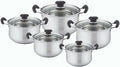 For 10 Pieces Stainless Steel Cookware Set. 1.75/2.5/3.5/4.5/5.5 Quart