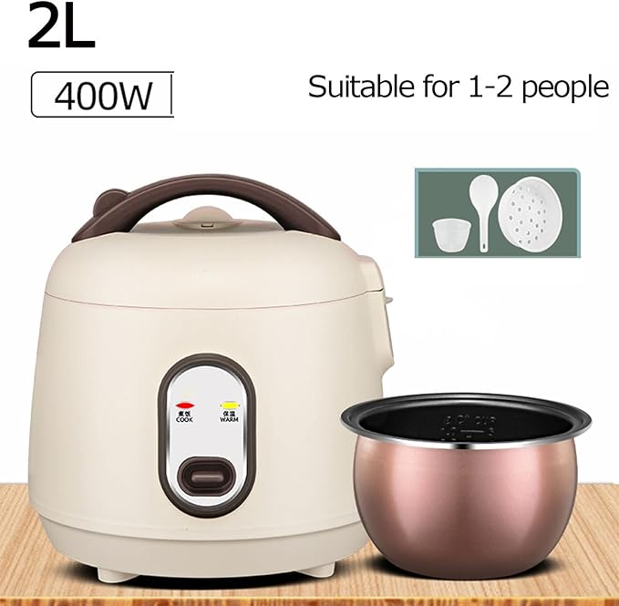 Mini Rice Cooker For One Person - Student Dormitory Rice Cooker Multifunctional Rice Cooker Electric Rice Cooker With Spherical Inner Pot Includes Steamer Insert Spoon And Measuring Cup (Size : 2