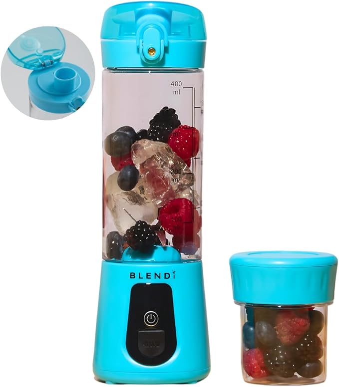 BLENDi Pro+ Portable Blender (New 2025 Model 17.5oz Turquoise) – Upgraded 120W Motor USB-C Rechargeable Cordless Personal Blender Smoothies &amp Shakes – BPA-Free Self-Cleaning Travel-Friendly