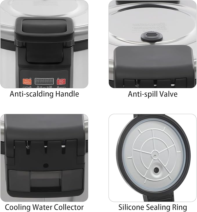 16L Commercial Pearl Cooker 110V US Plug - 2200W Automatic Boba Cooker with 24H Keep Warm Non-Stick Triple-Layer Inner Pot for Bubble Tea Sago (16 L)