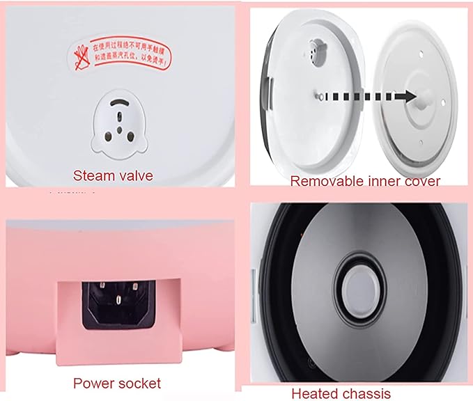Mini Rice Cooker Household Small Multi-Function Rice Cooker One-Button Switch Automatic Heat Preservation for 1-2 People (B 1) (B 2)