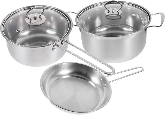 VICASKY Stainless Steel Cookware Set Pot Pan Saucepan Non Kitchen Cooking Set with Smooth Seamless Surface for Easy Cleaning and Daily Use