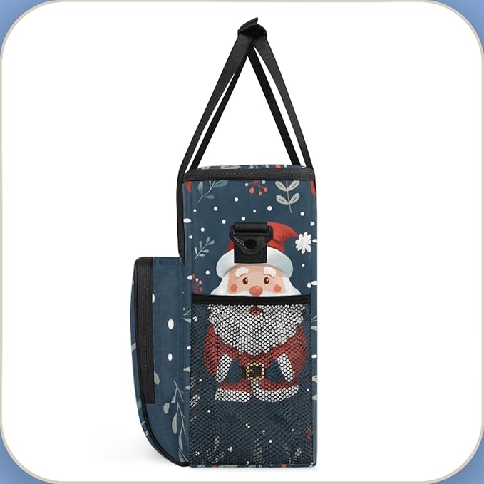 Mystical Santa Claus Coffee Maker Carrying Bag Glitter Santa Claus Travel Storage Bag Compatible with K-Mini or K-Mini Plus Single Serve Coffee Brewer Carrying Case with Pockets &amp Shoulder Strap