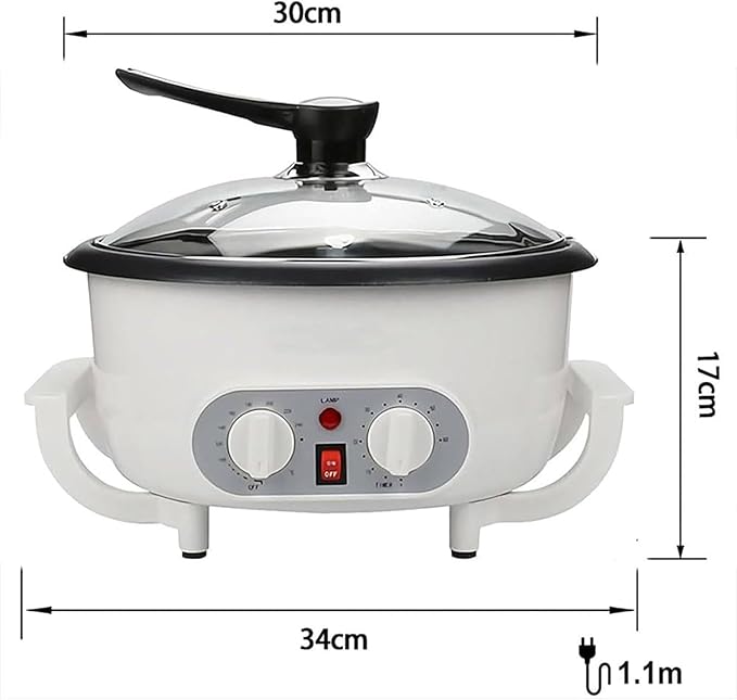 750g Coffee Maker - Improved Bafflerailing And Stirrer Rod - Household Electric Roasting Machine For Home Use - Temperature Range (0-240°C) Time Range (0-60 Minutes) Control
