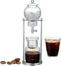Cold Brew Drip Tower Ice Drip Coffee Maker 600ml/20.29oz Capacity Cold Brew Drip Tower Coffee Maker with Stainless Steel Frame DIY Ice Coffee Brew Tower for Coffee and Tea(Silver)