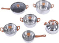 GLOGLOW Stainless Steel Pots Set 3 Piece Cookware Set with Lids Stovetop Kettle Frying Pan Sauce Pan for Induction Cooker Gas Cooker