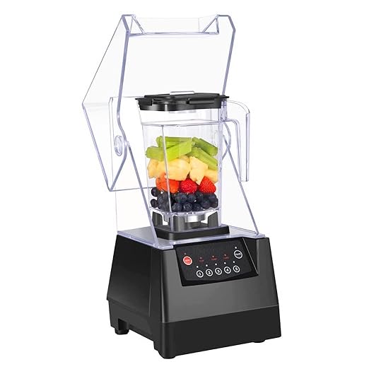 SYBO HS-210 Commercial Professional Blender with Quiet Shield Heavy-Duty 1400W High-Speed 48oz BPA Free Container Easy to Clean Dishwasher safe for Juice Ice Shakes Smoothies Frozen Drinks