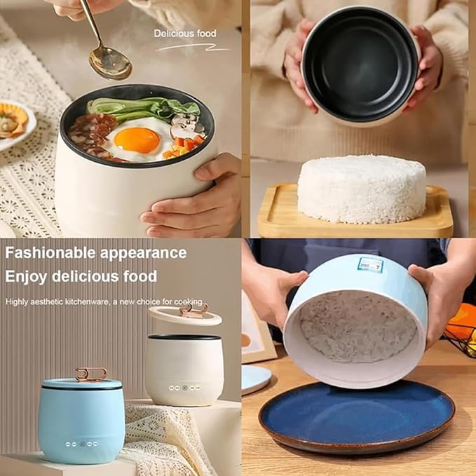 Smart Mini Rice Cooker Multi-Function Cooker Mini Hot Pot Rice Cooker Portable Mini Rice CookerLight Green