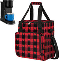 Valentine Heart Striped Plaid Coffee Maker Carrying Bag Coffee Machine Travel Storage Bag Compatible with K-Mini or K-Mini Plus Portable Single Serve Coffees Brewer Case with Pockets for K-Cup Pods