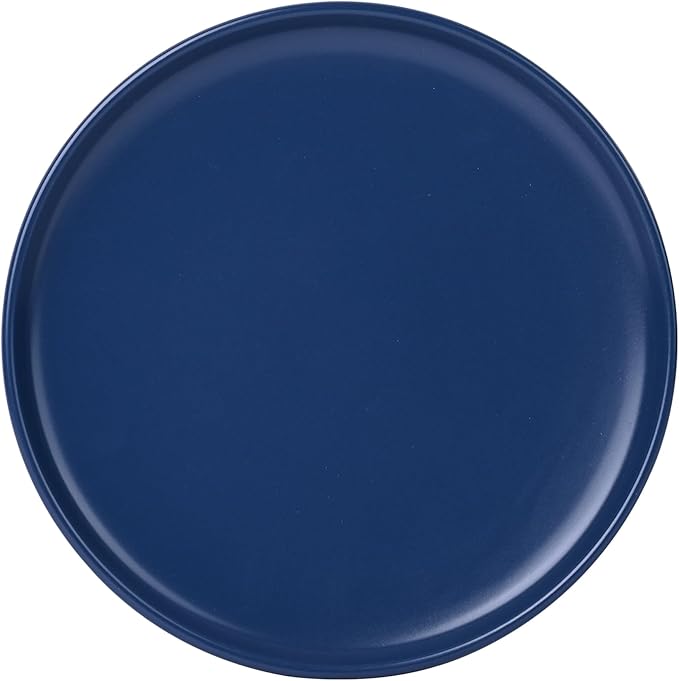 12-Piece Stoneware Dinnerware Set Blue Service for 4 Microwave &amp Dishwasher Safe Ceramic Plates and Bowls Set Durable Everyday Dishes for Home Kitchen
