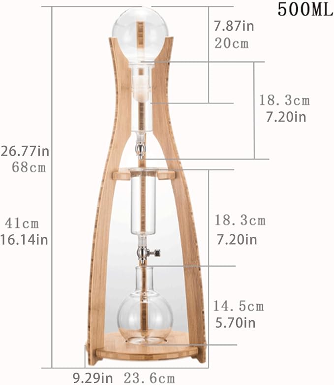 Modern Cold Brew Tower Coffee Maker Cold Brew Maker Manual Cold Brew Coffee Tower Drip System Ice Drip Coffee Maker Cold Brew Tower for Home Reusable Cold Tea Maker