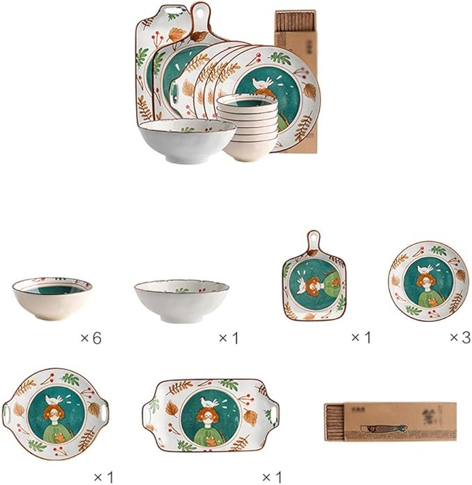 Elegant Dinnerware Set Dinner Plates Bowls Set Creativity Reactive Glaze Dinnerware Set Plates Dishes Bowls Gift Idea For Any OccasionC