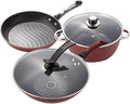 3pcs Cookware Set Household Non-Stick Pan Suit Pot Wok Frying Pan Milk Pot Gift Induction Cooker Universal Stove