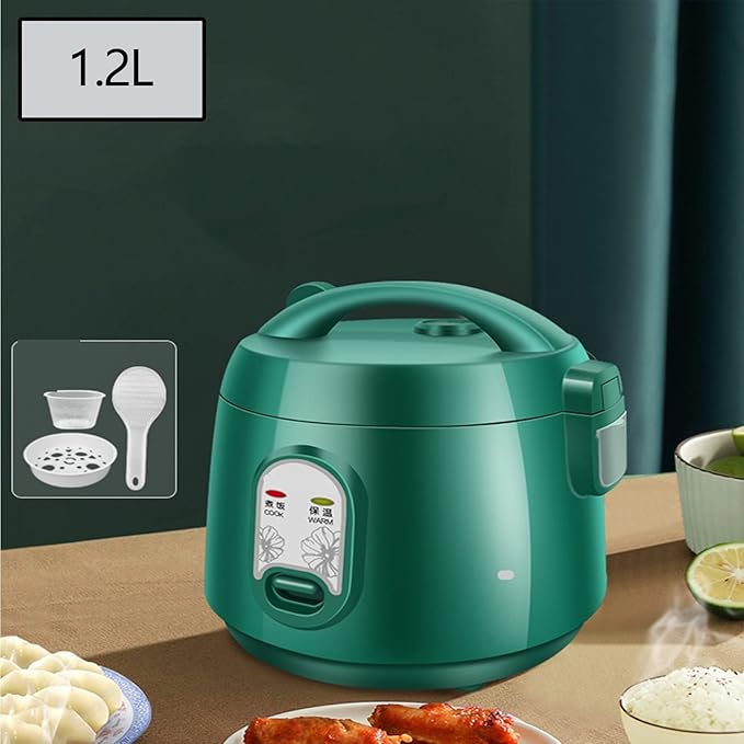 Mini Rice Cooker - Household Multifunctional Rice Cooker Rice Cooker With Heat Preservation Function Portable Travel Rice Cooker Nonstick Coating Fast Cooking 2-3 People (Size : 1.2L)