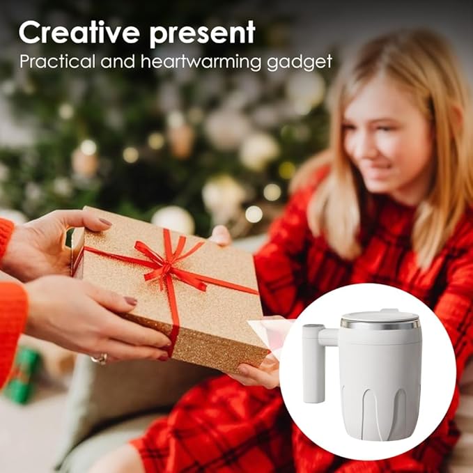 MiOYOOW Auto Stirring Coffee Mug 380ML Stainless Steel Self Stirring Cup with USB Charging for Office Home Travel