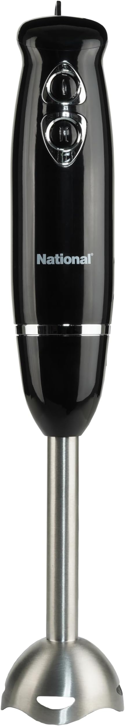 National NA-3104HB 4-in-1 Multi-Purpose Immersion Hand Blender Blend Puree Mash Chop and Whisk Two Speeds Splash Control and ETL Approved with Interchangeable Attachments (Black)