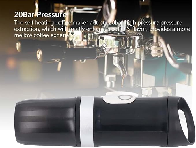 Portable Electric Espresso Machine Espresso Machine Self Heating 20 Bar Mini Coffee Maker Cordless Single Serve Coffee Maker for Camping Travel RV Hiking Office