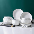 Reusable Dinnerware Sets for 6 Stackable Plates Bowls Set Modern Style Kitchen Dinner Set Dishwasher &amp Microwave Safe Dish Sets Smooth Surface and Easy to Clean 18/24/26 Pieces(26 Pieces)