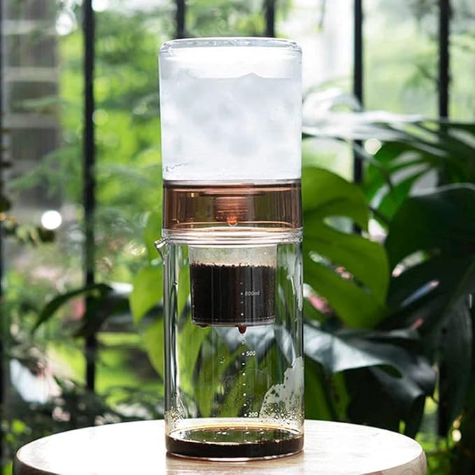 Habiba Iced Drip Coffee Maker Fashion Siphon Coffee MakerCold Brew Coffee Maker with Stainless Steel Mesh FilterHigh Borosilicate Heat-Resistant Glass Reusable