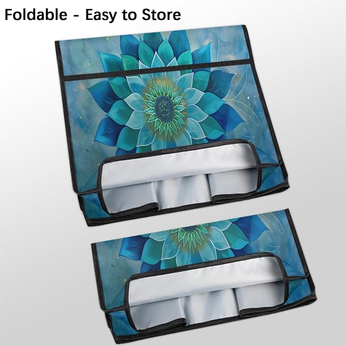 cfpolar Kitchen Aid Mixer Cover Compatible with 6-8 Quarts Turquoise Flowers Stand Mixer Cover Kitchen Aid Mixers Accessories Appliance Organizer Bag Dust Covers with Zipper Pocket