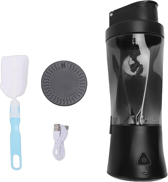 Brrnoo Electric Juicer Cup 6000mAh Portable Blender with 6 Blades Technology and 24oz Capacity for Smoothies Frozen Fruits and Ice Blending