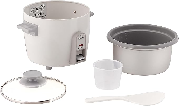 Zojirushi NS-ZCC10 Neuro Fuzzy Cooker 5.5-Cup uncooked rice / 1L White &amp NHS-06 3-Cup (Uncooked) Rice Cooker White (-WB)