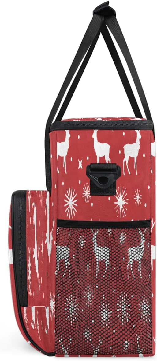 Christmas (751) Coffee Maker Carring Bag Travel Carrying Storage Tote Bag Compatible with Keurig K-Mini or K-Mini Plus Portable Single Serve Coffee Brewer Case with Pockets for K-cup Pods