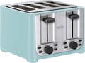 bella 4 Slice Toaster with Auto Shut Off - Extra Wide Slots &amp Removable Crumb Tray and Cancel Defrost &amp Reheat Function - Toast Bread &amp Bagel Stainless Steel and Aqua
