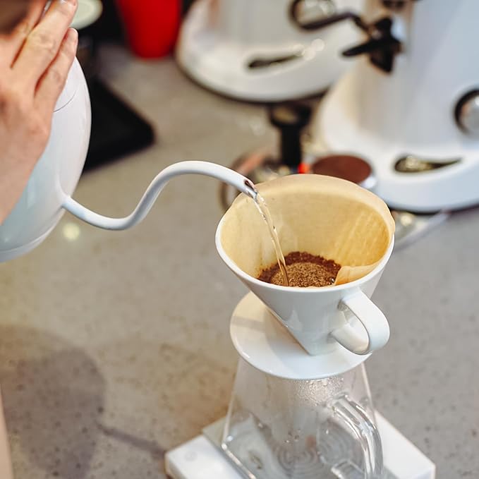 Pour Coffee Dripper Set Manual Drip Coffee-Maker Glass Carafe White Coffee Dripper Coffee Filters 9917-C001-064