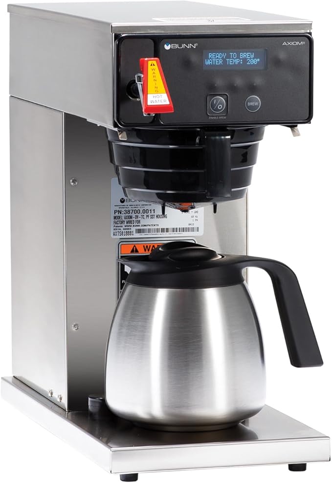 Bunn 38700.0011 Axiom-DV-TC Dual Voltage Commercial Thermal Coffee Brewer Black/Stainless (120V Standard)