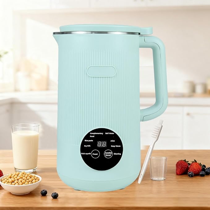 8-in-1 Automatic Soy Nut Milk Maker40oz Soy Milk Maker for Homemade AlmondOatSoy MilkRice PasteComplementary FoodJuiceMilk Maker Machine with Delay Start/Keep Warm/Self Clean/Boil Water