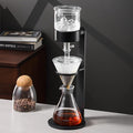 Ice Drip Coffee Maker Cold Brew Coffee Pitcher 500ml Cold Brew Drip Tower with Stainless Steel Adjustable Valve Borosilicate Glass Pot for Home Office Makes 2-3 Cups