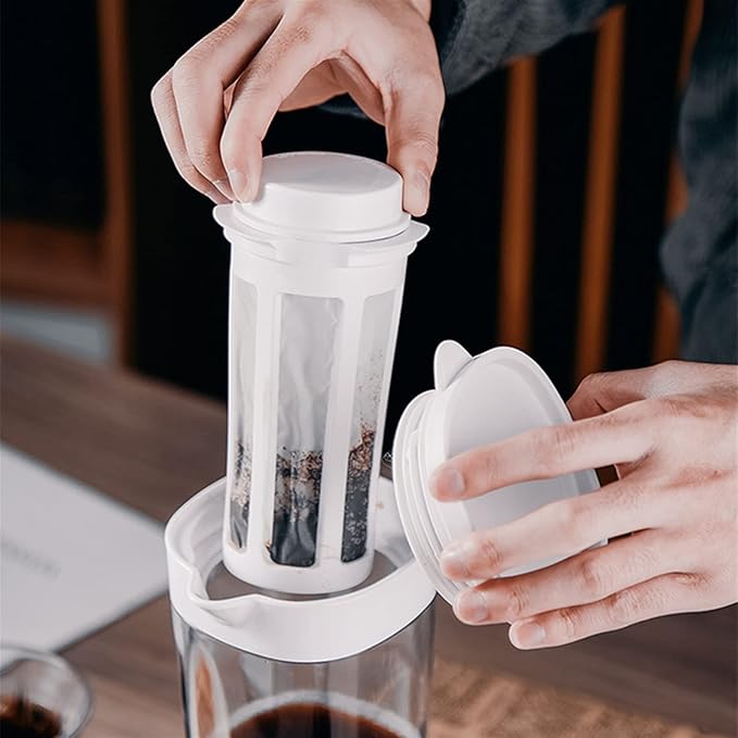 Coffeemaker Pots Cold Extracting Pot Coffee Pot Refrigerator Cold Brewing Pot Fruit Tea Cold Kettle Tea Water Separating Coffee Apparatus(Brown)