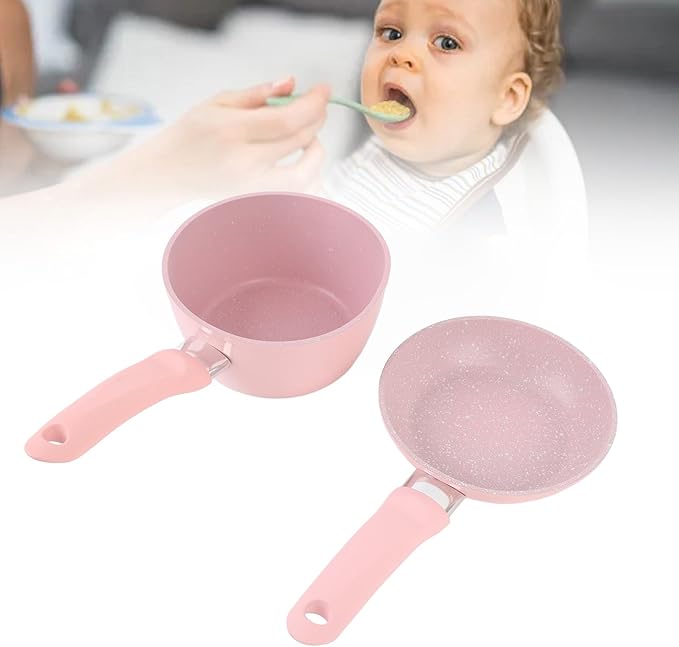 Mumusuki 2 Pcs Cookware Set Anti Stick Aluminum Alloy Removable Soup Milk Pot and Frying Pan Set Professional Kitchen Cooking Set for Electric Ceramic Stove