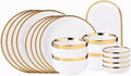 Dinner Sets Gold Bright White Porcelain Dinner Sets Ceramic Bowl Dish Plates Set Porcelain Dinnerware For Household HotelBright 4people Set