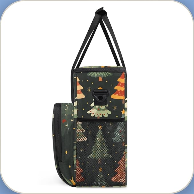 Christmas Festivals Coffee Maker Carrying Bag Magic Tree Travel Storage Bag Compatible with K-Mini or K-Mini Plus Single Serve Coffee Brewer Carrying Case with Multiple Pockets &amp Shoulder Strap
