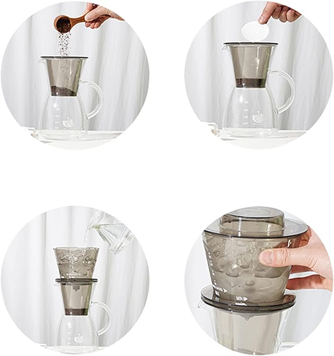 Cold Brew Coffee Maker Moka Pot Iced Home Coffee Drip Iced Coffee Tools Drip Pot Set High Borosilicate Glass Filter Coffee Machine 700ML