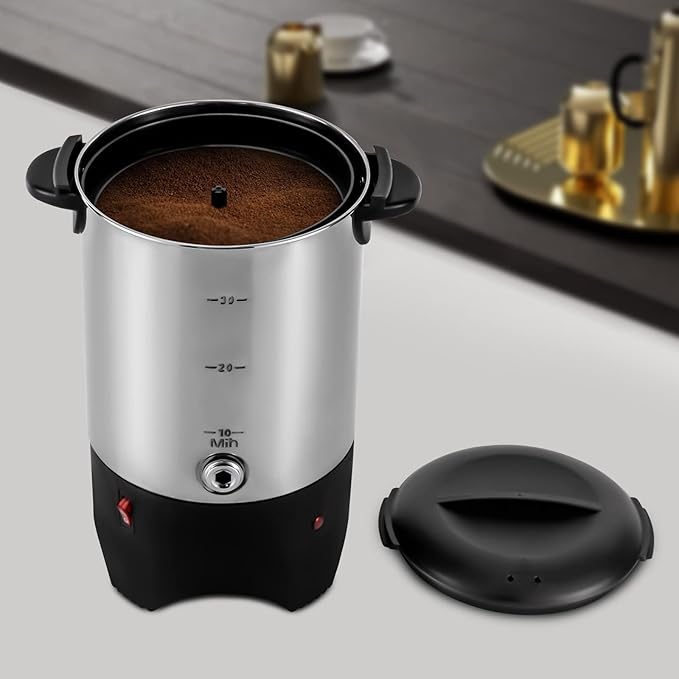 Coffee Urn 5.2L Stainless Steel Commercial Coffee Maker 30 Cup Coffee Percolator with Removable Filter Electric Coffee Maker for Events and Catering