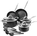 13pcs Cookware Set Non-Stick Pan Frying Pan 13pcs Set Including 2 Pans 3 Soup Pots 3 Lids and 5 Dishes