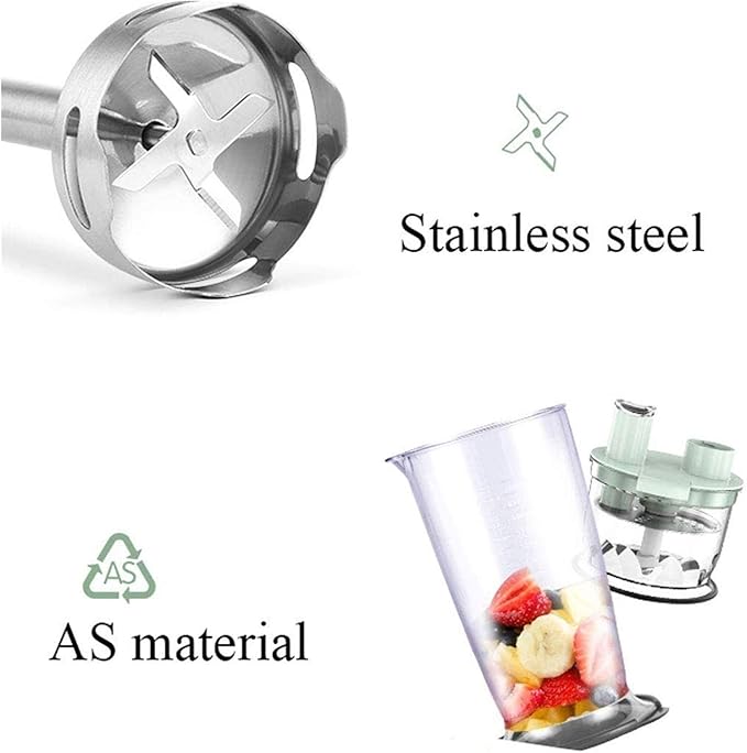 600W 7 Speed Immersion Hand Blender Handheld Energy Saving 5-in-1 Stick Blender with Whisk Egg Cream Beater Mearsuring Mug Milk Frother Emulsion Mixer for Smoothies Purée Sauce
