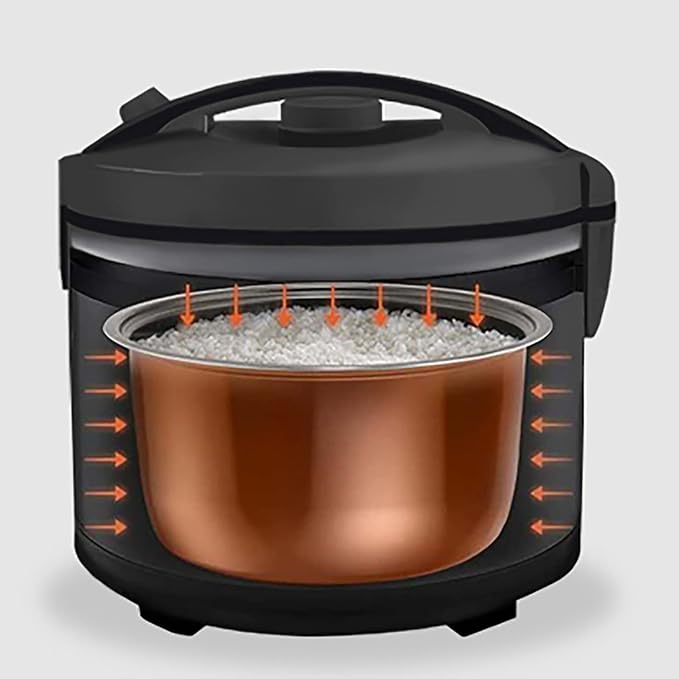 Rice Cooker 3/4/5L Large Capacity Alloy Aluminum Black Crystal Non-Stick Inner Pot for Family Dormitory for 3~8 People Rice Cooker(7l)