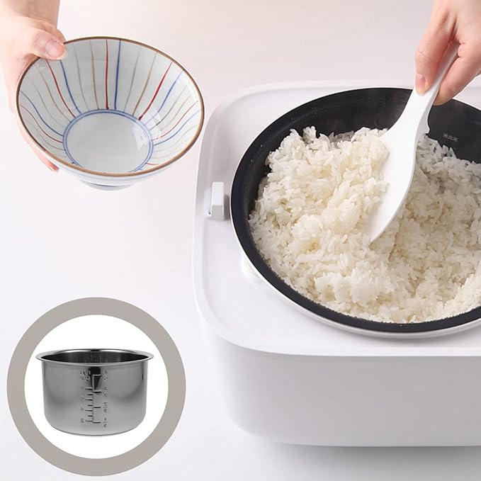 Lurrose Rice Cooker Liner Stainless Rice Cooker Replace Inner Pressure Cooker Liner Cooking Pot Inner for Kitchen 5L
